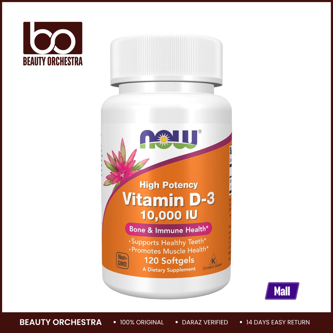 Picture of NOW Vitamin D3 10000 IU - 120 Veg Capsules