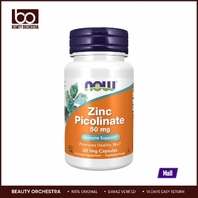 Picture of NOW Zinc Picolinate 50 mg Immune Support 60 Veg Capsules