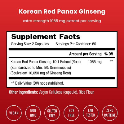 Picture of NutraChamps Korean Red Panax Ginseng - 120 Counts