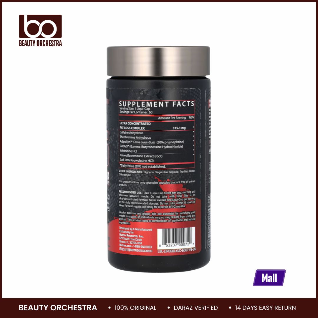 Picture of Nutrex Research LIPO-6 Black Ultra Concentrate 60 Caps