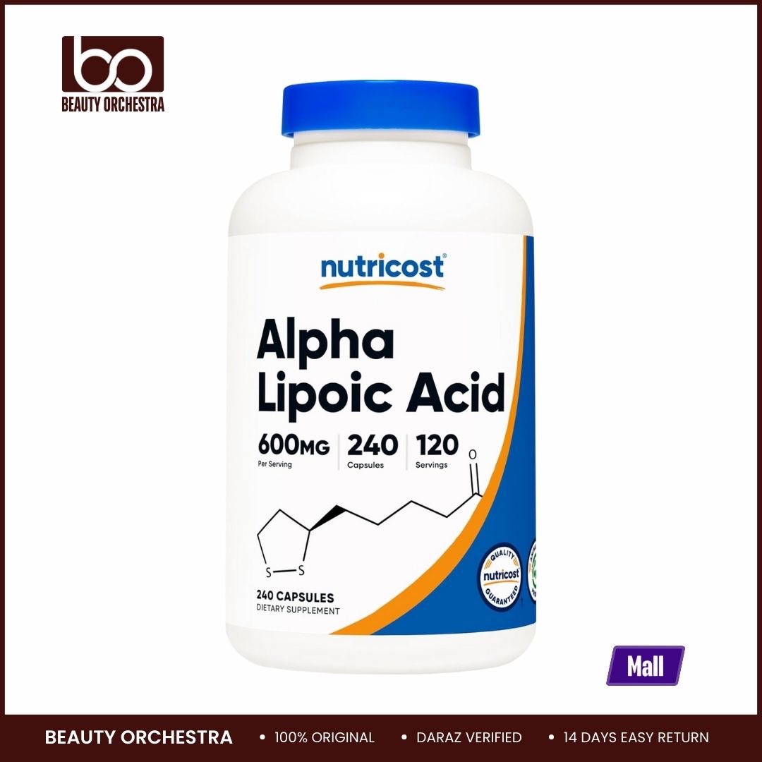Picture of Nutricost Alpha Lipoic Acid 600mg Per Serving 240 Capsules - Gluten Free Vegetarian Capsules Soy Free & Non-GMO