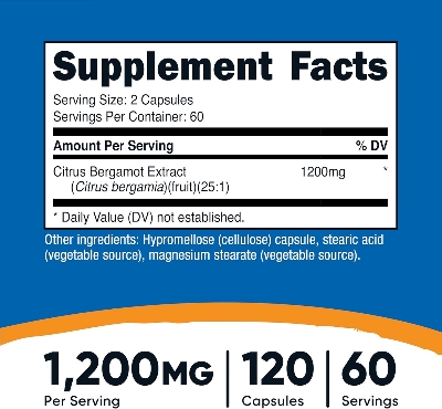 Picture of Nutricost Citrus Bergamot Capsules 1,200mg 120 Capsule