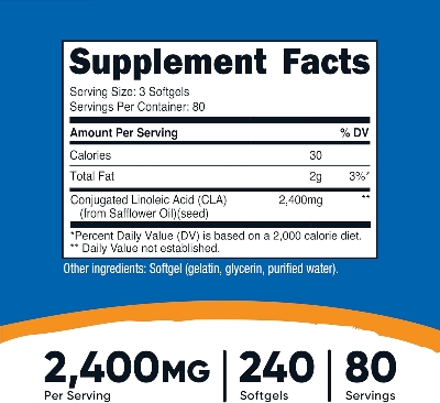 Picture of Nutricost CLA (Conjugated Linoleic Acid) 800mg, 240 Softgels