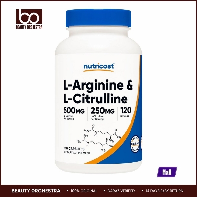 Picture of Nutricost L-Arginine L-Citrulline Complex 500mg | 250 MG -120 Capsules
