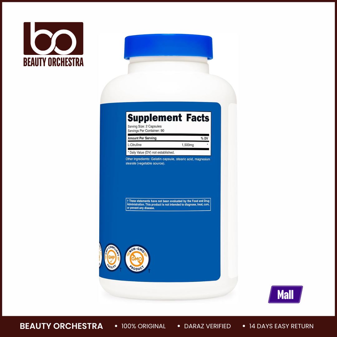 Picture of Nutricost L-Citrulline 1500mg - 180 Capsules