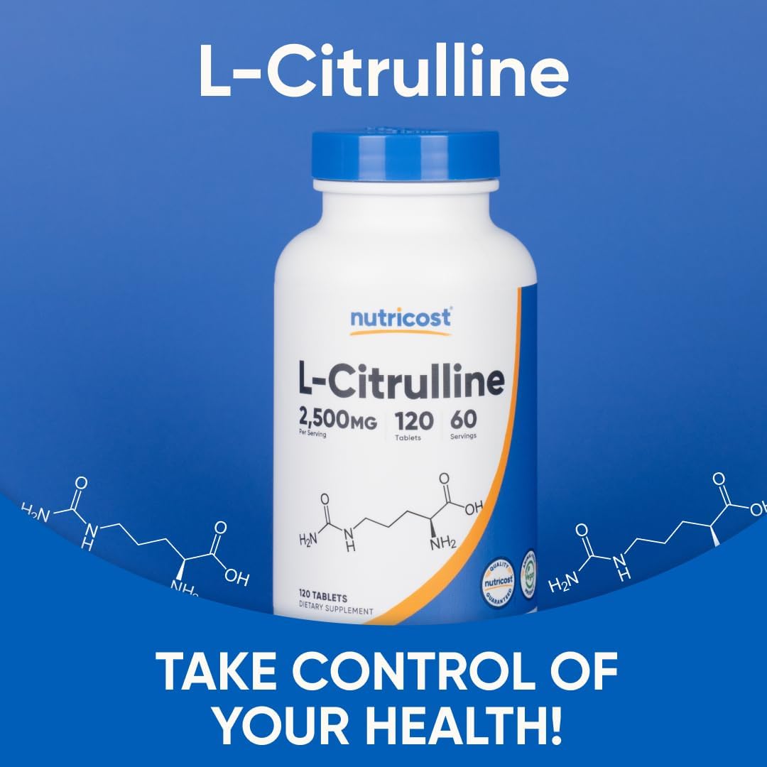 Picture of Nutricost L-Citrulline 2500mg Per Serving 60 Servings 1250mg Per Tablet 120 Tablets