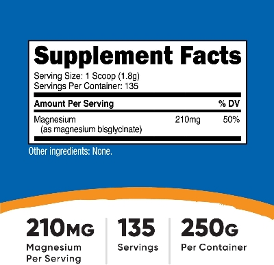 Picture of Nutricost Magnesium Glycinate Powder (250 Grams) (Unflavored)