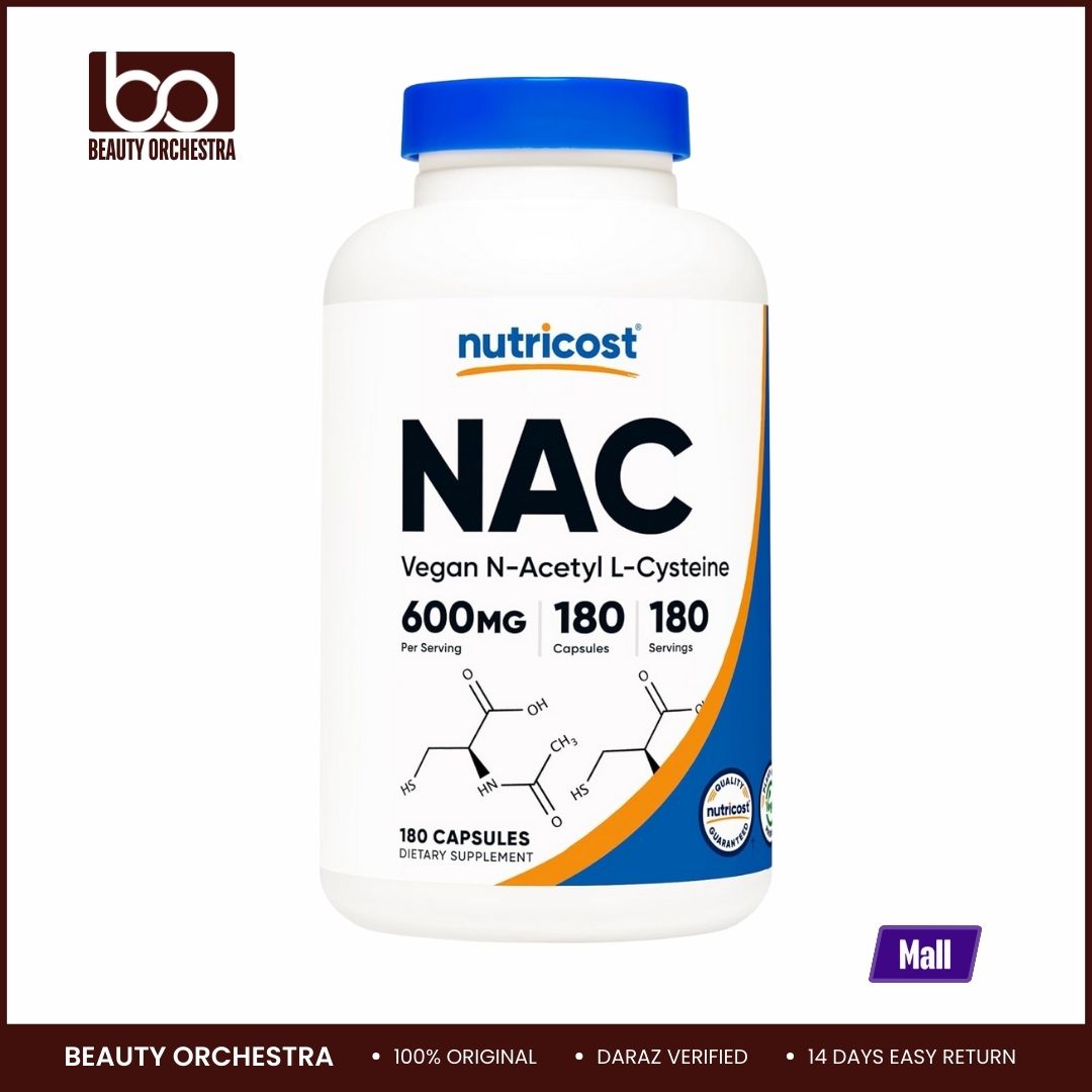 Picture of Nutricost NAC (N-Acetyl L-Cysteine) 600mg, 180 Capsules - Non-GMO, Gluten Free