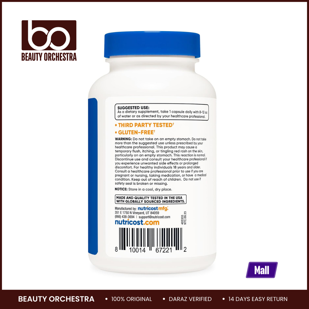 Picture of Nutricost Niacin Vitamin B3 (100mg) - 240 Capsules