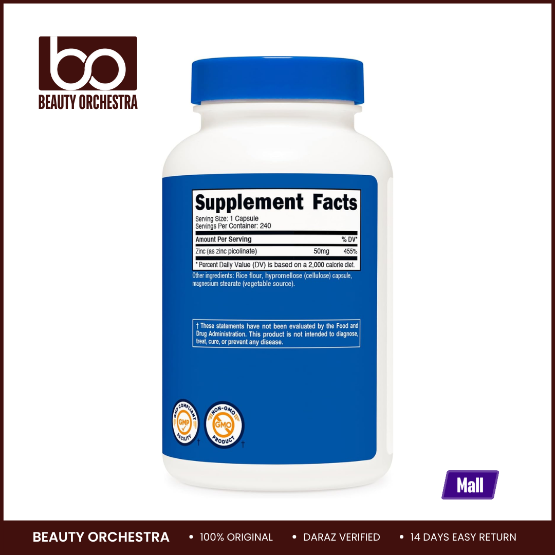 Picture of Nutricost Zinc Picolinate 50 mg - 240 Capsules