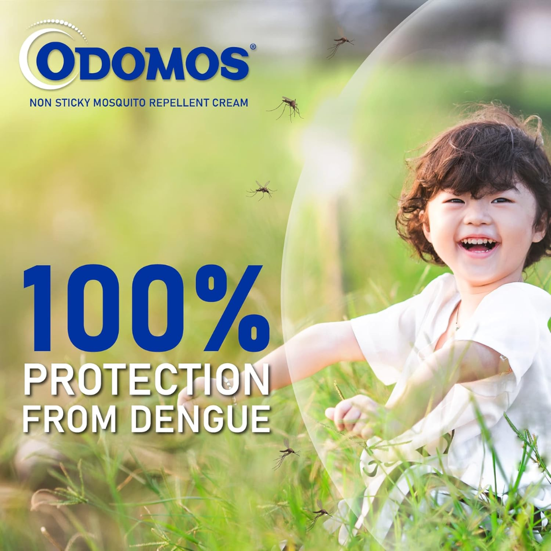 Picture of Odomos Non-Sticky Mosquito Repellent Cream With Vitamin E & Almond - 100g