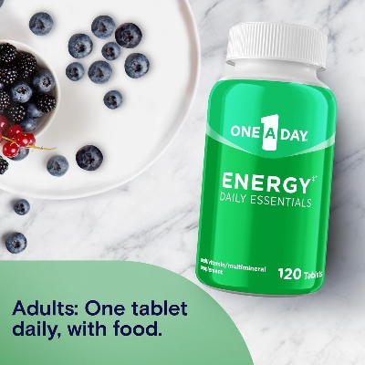 Picture of One A Day Energy Daily Essentials Multivitamin, Energy Supplement to Support Mental Alertness and Immune Health with Vitamins A C, D, E, Zinc and Caffeine 120 Count