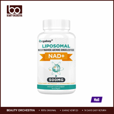 Picture of Orgabay Liposomal NAD+ Supplement 500 mg High Absorption Boost NAD+ with TMG 250 mg Actual NAD Plus More Efficient Than Nicotinamide Riboside Support Cellular Energy Healthy Aging 60 Softgels