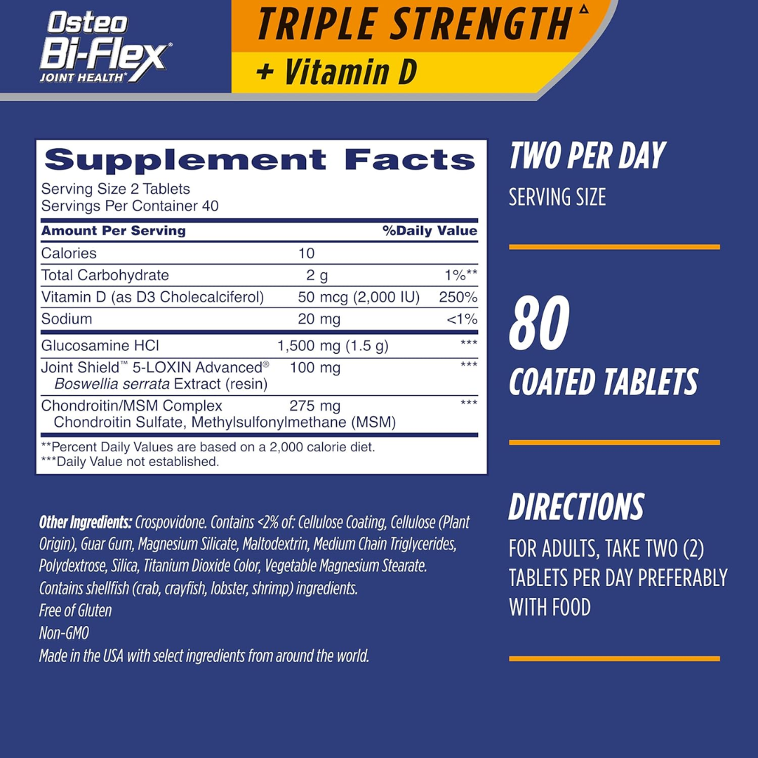Picture of Osteo Bi-Flex Triple Strength With Vitamin D - 80 Coated Tables