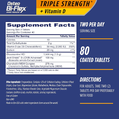 Picture of Osteo Bi-Flex Triple Strength With Vitamin D - 80 Coated Tables