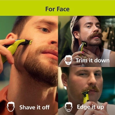 Picture of Philips Norelco OneBlade 360 Hybrid Face, Electric Beard Trimmer and Shaver, with 360 Blade Technology, 1x 360 Blade for Face, 5in1 Adjustable Comb