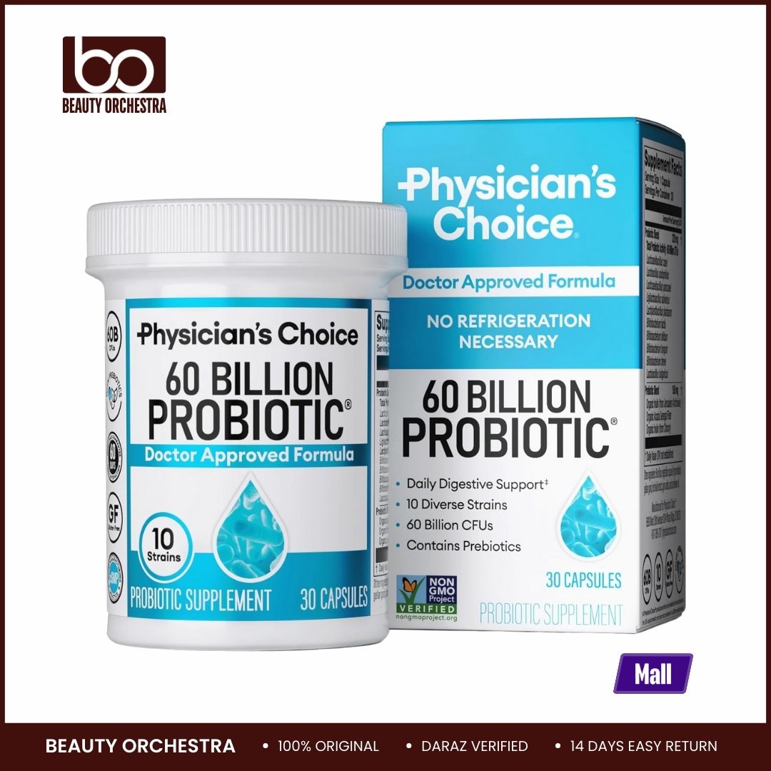 Picture of Physician's Choice Probiotics 60 billion CFU - 10 Strains + Organic Prebiotics - Immune Digestive & Gut Health - Supports Occasional Constipation Diarrhea Gas & Bloating for Women & Men - 30 Capsules