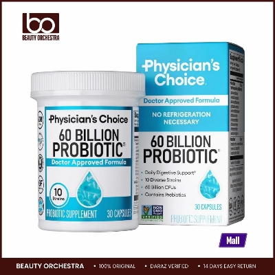 Picture of Physician's Choice Probiotics 60 billion CFU - 10 Strains + Organic Prebiotics - Immune Digestive & Gut Health - Supports Occasional Constipation Diarrhea Gas & Bloating for Women & Men - 30 Capsules
