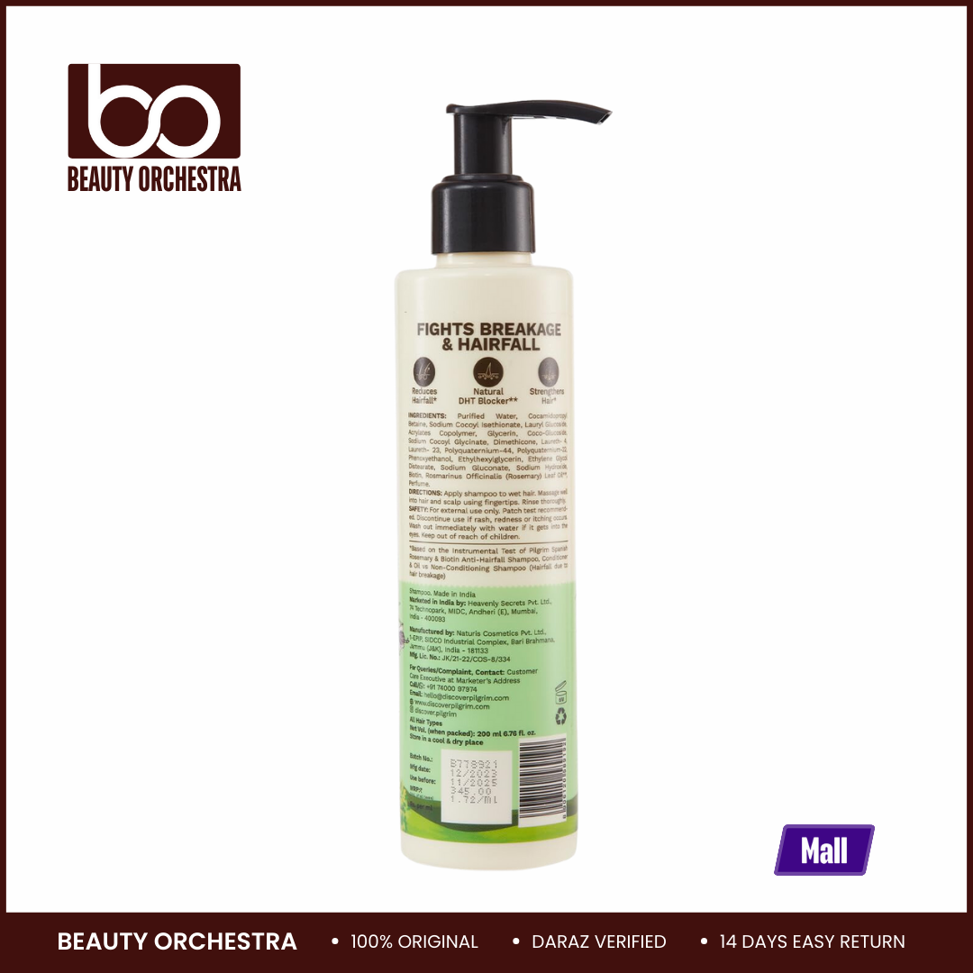 Picture of Pilgrim Spanish Rosemary & Biotin Anti Hairfall Shampoo - 200ml