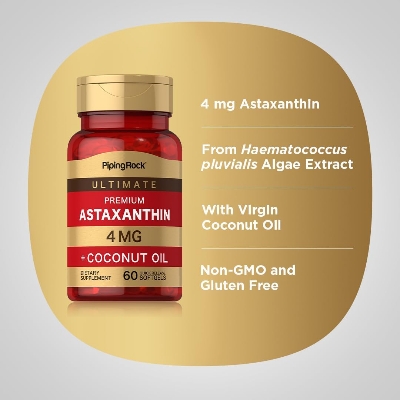 Picture of Piping Rock Astaxanthin 4mg 60 Softgels with Coconut Oil