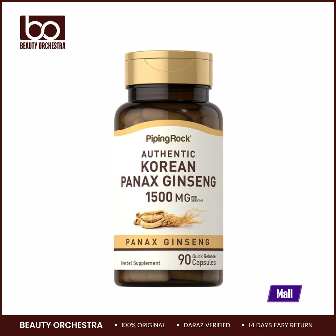 Picture of Piping Rock Authentic Korean Panax Ginseng 1500mg 90 Capsules
