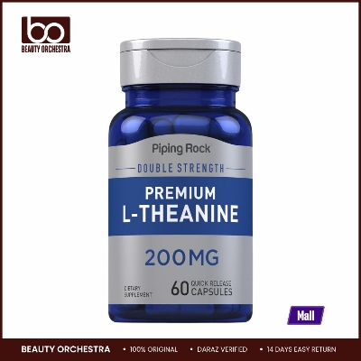 Picture of Piping Rock Double Strength Premium L-Theanine 200mg Supplement 60 Capsules