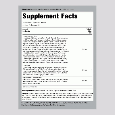 Picture of Piping Rock Fruits and Veggies Supplement | 60 Capsules | Superfood Fruit and Vegetables Vitamins | with Prebiotic Blend | Vegetarian Formula | Non-GMO, Gluten Free