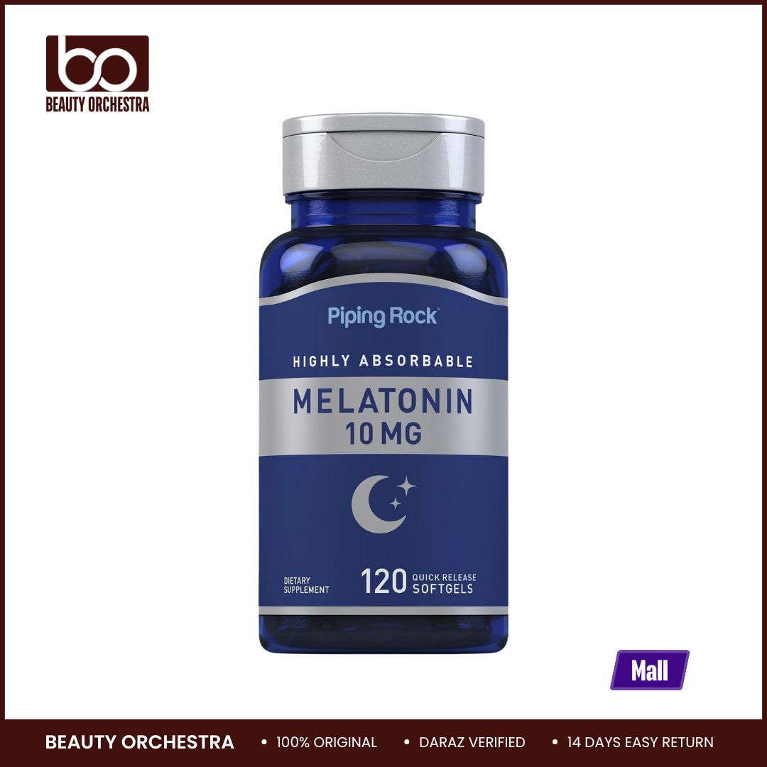 Picture of Piping Rock Melatonin 10mg 120 Softgel Capsules Quick Release Supplement