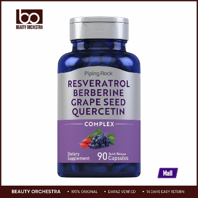 Picture of Piping Rock Resveratrol Berberine Grape Seed & Quercetin | 90 Capsules | Non-GMO Gluten Free Supplement