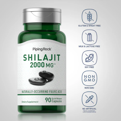 Picture of Piping Rock Shilajit Extract 2000 mg - 90 Capsules