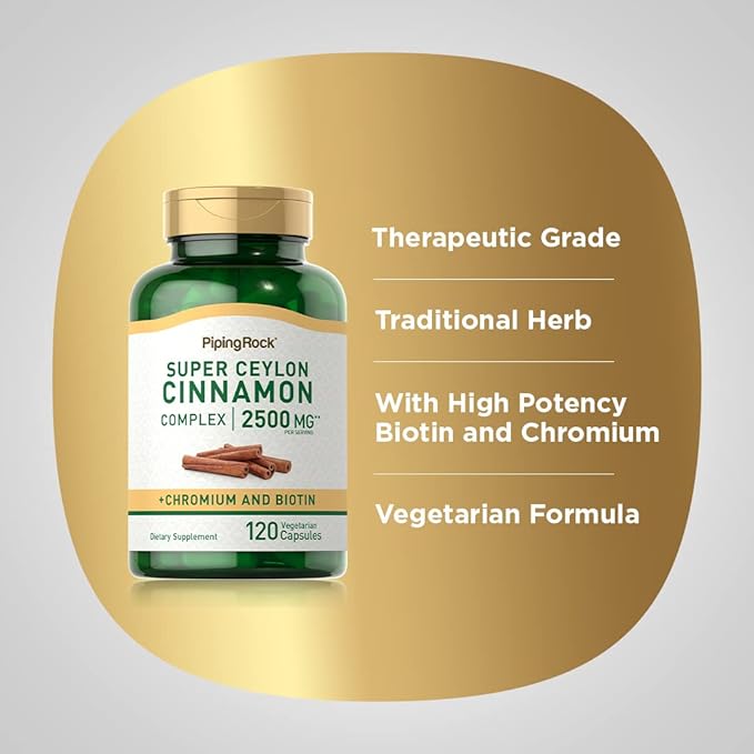 Picture of Piping Rock Super Ceylon Cinnamon Capsules 2500 mg 120 Vegeterian Capsules