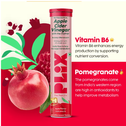 Picture of Plix Apple Cider Vinegar Effervescent with the mother