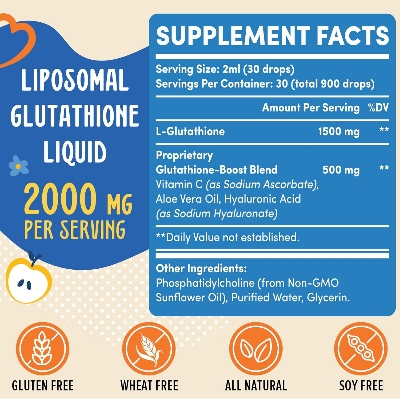 Picture of Prunucis Liposomal Glutathione 2000MG Liquid, 98% Absorption, Glutathione Liquid Supplement - 60 ml