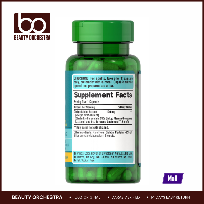 Picture of Puritan’s Pride Ginkgo Biloba Standardized Extract 120 mg - 100 Capsules