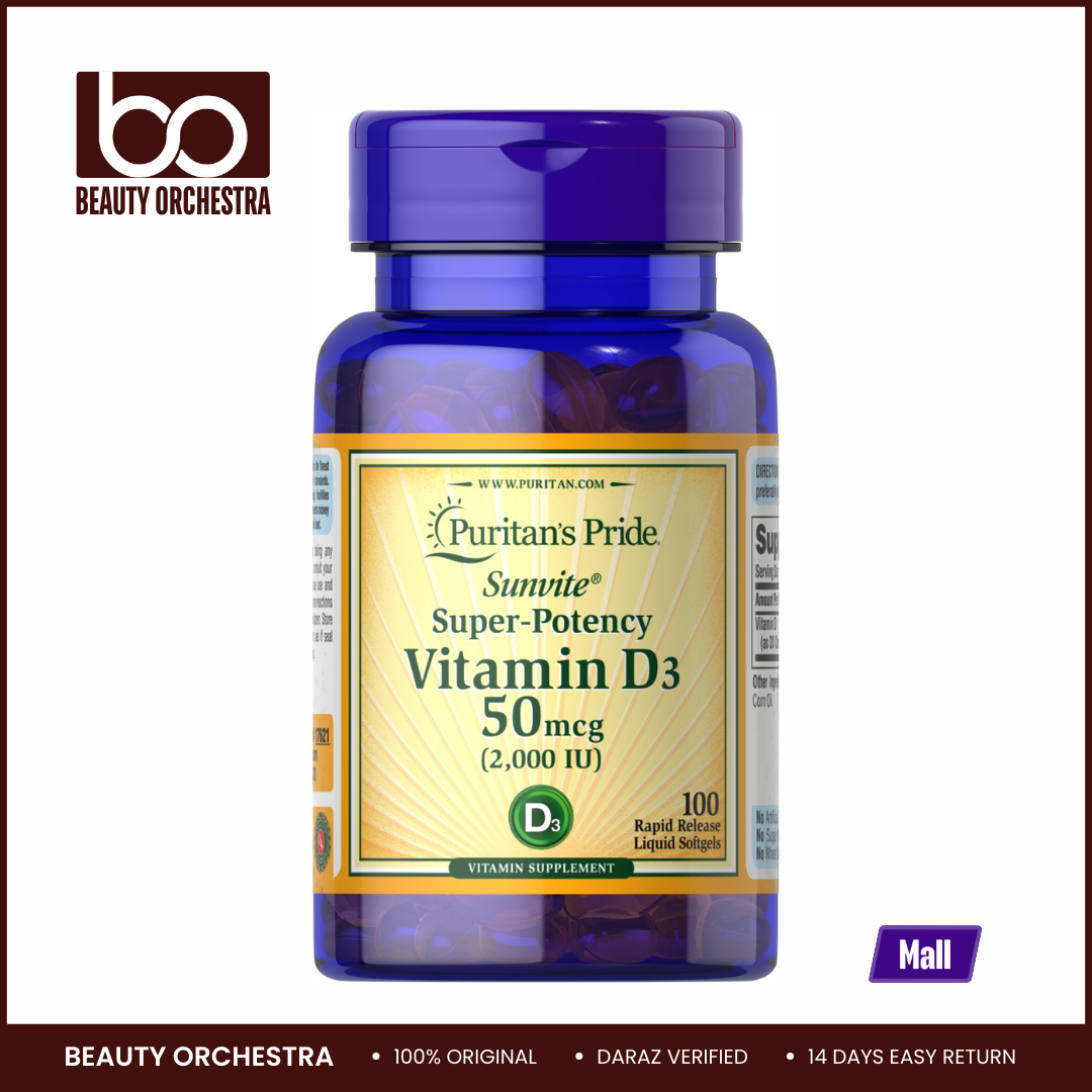 Picture of Puritan’s Pride Vitamin D3 50 mcg (2000 IU) - 100 Softgels