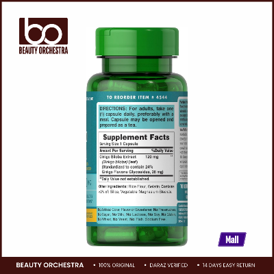 Picture of Puritan's Pride Ginkgo Biloba 120 mg - 100 Capsules