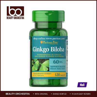 Picture of Puritans Pride Ginkgo Biloba Standardized Extract 60 mg - 120 Tablets