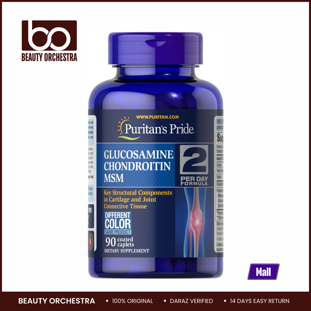 Picture of Puritan's Pride Glucosamine, Chondroitin & MSM-2 Per Day Formula - 90 Caplets