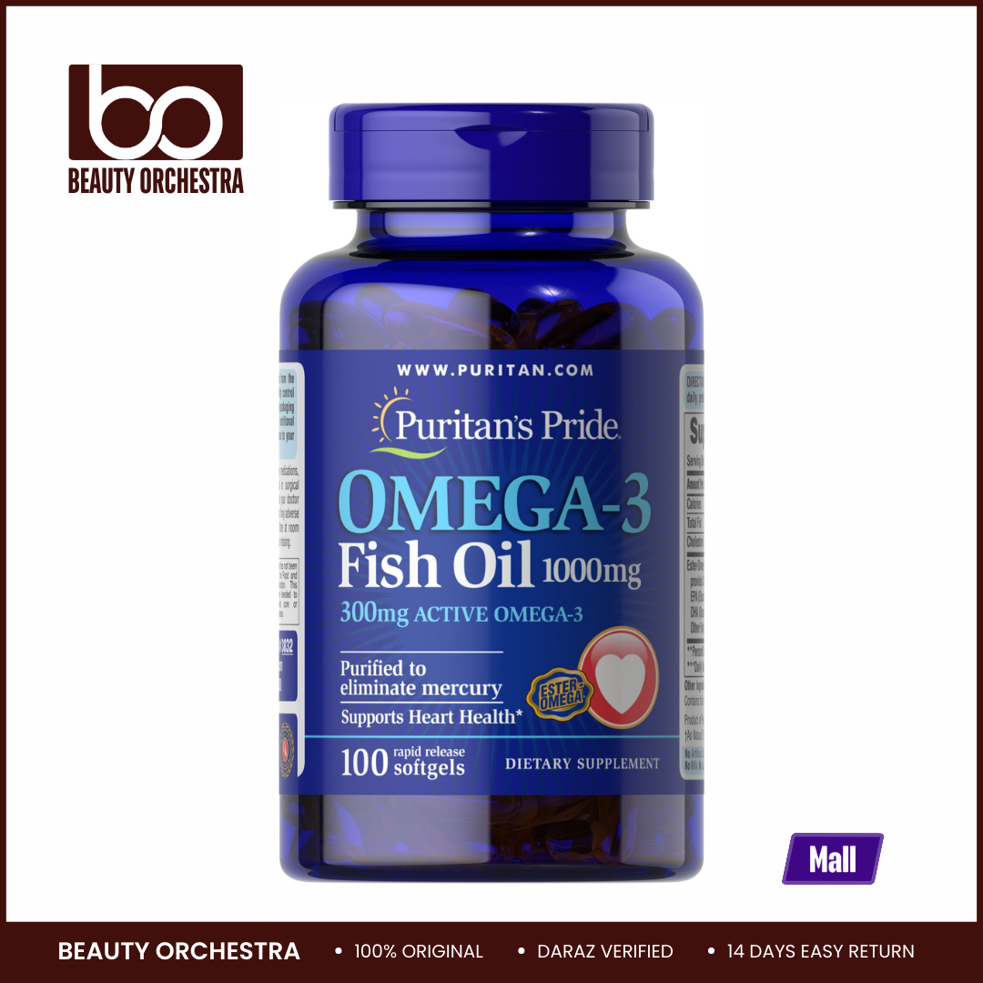 Picture of Puritan's Pride Omega-3 Fish Oil 1000 mg - 100 Softgels