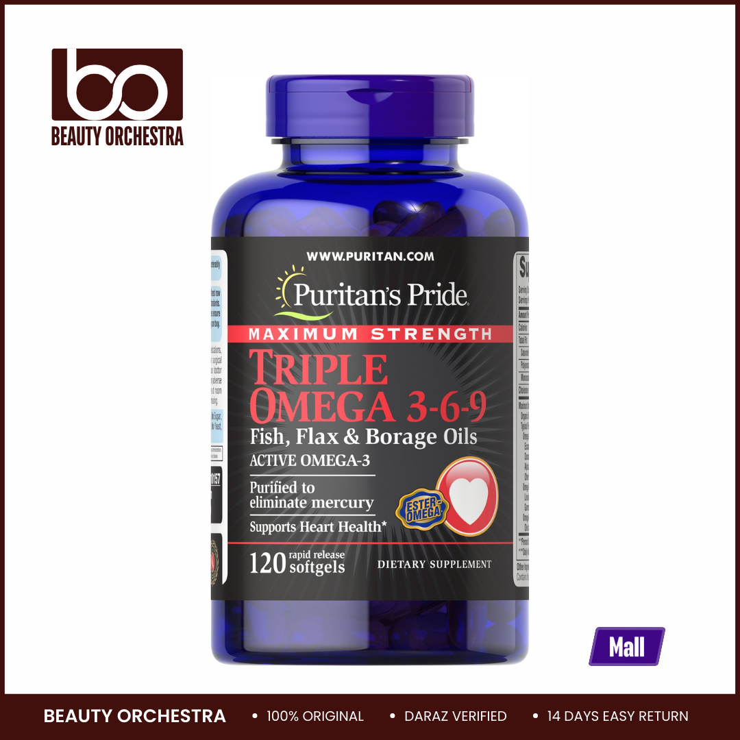 Picture of Puritan's Pride Triple Omega 3-6-9 Fish & Flax Oils - 120 Softgels