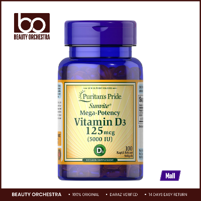 Picture of Puritan's Pride Vitamin D3 125 mcg (5000 IU) - 100 Softgels