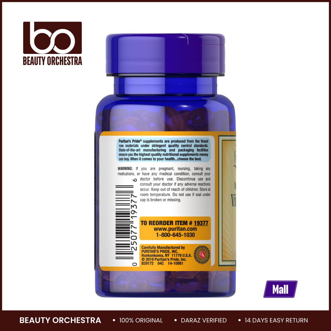 Picture of Puritan's Pride Vitamin D3 125 mcg (5000 IU) - 100 Softgels