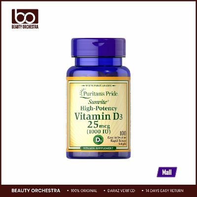 Picture of Puritan's Pride Vitamin D3 25 mcg 1000 IU 100 Softgels
