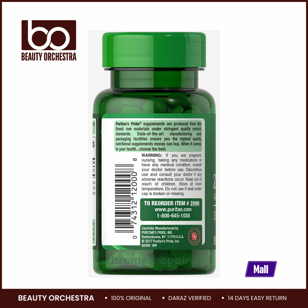 Picture of Puritans Pride Zinc 50 mg - 100 Caplets