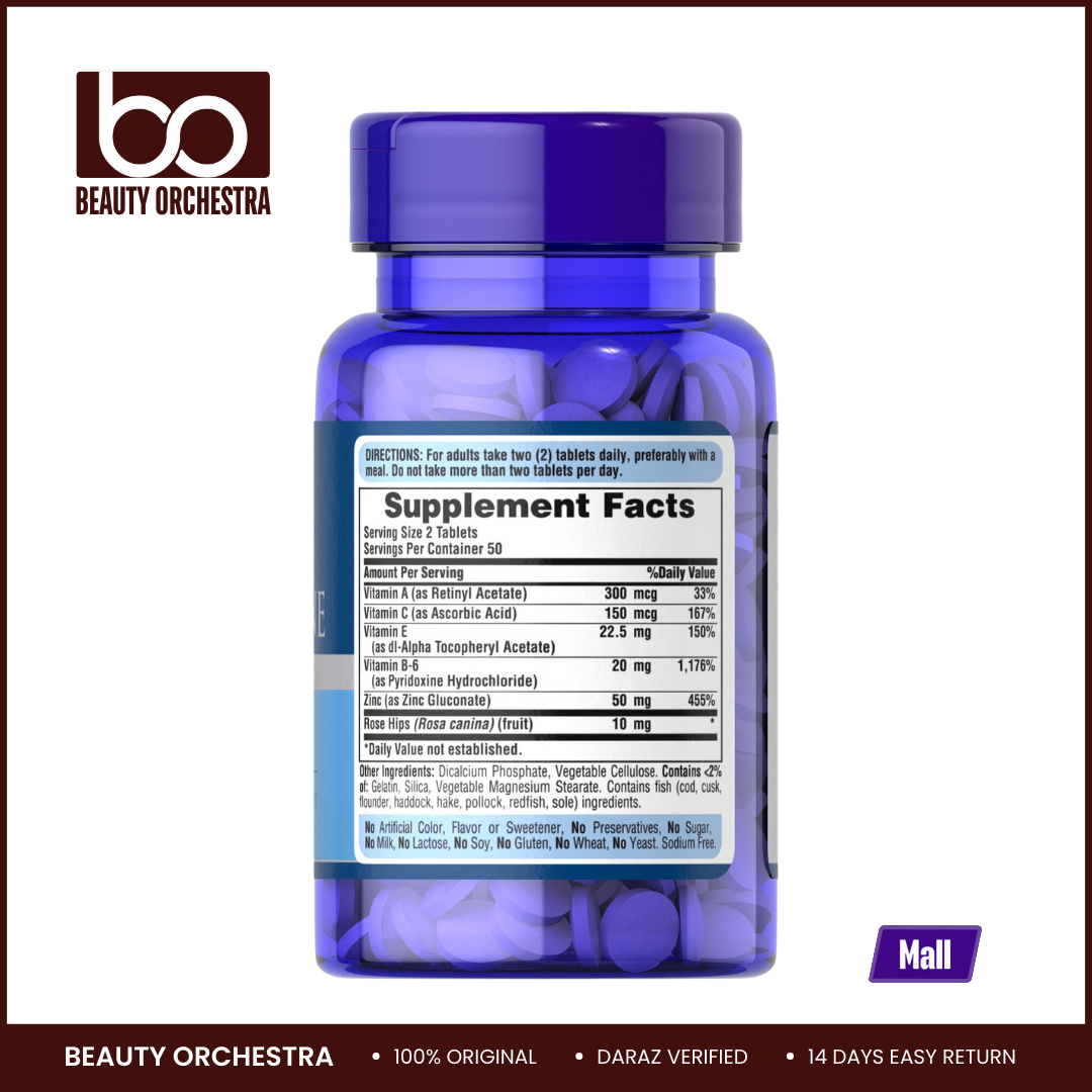 Picture of Puritan's Pride Zinc for Acne - 100 Tablets