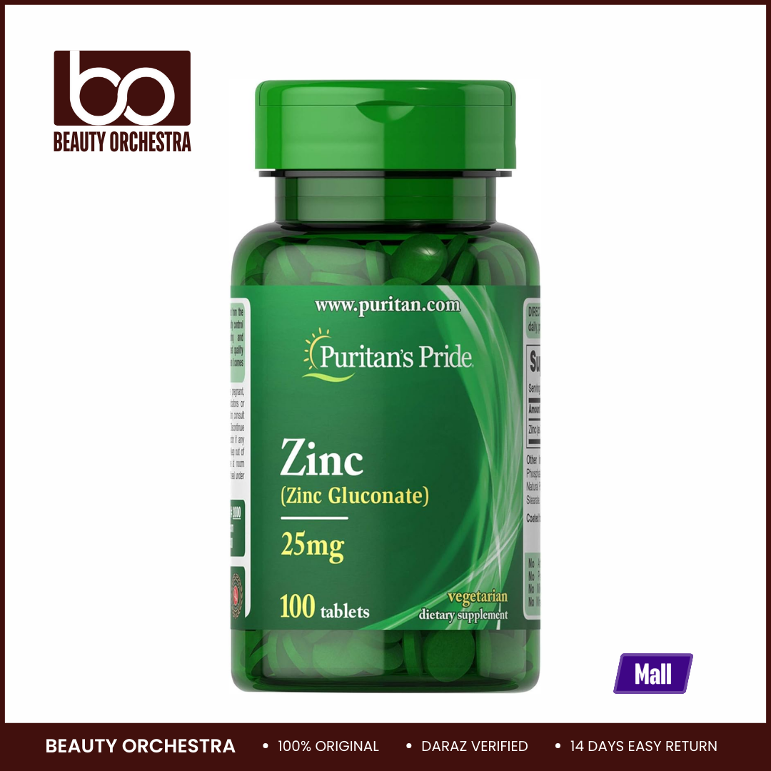 Picture of Puritan's Pride Zinc Gluconate 25 mg - 100 Tablets