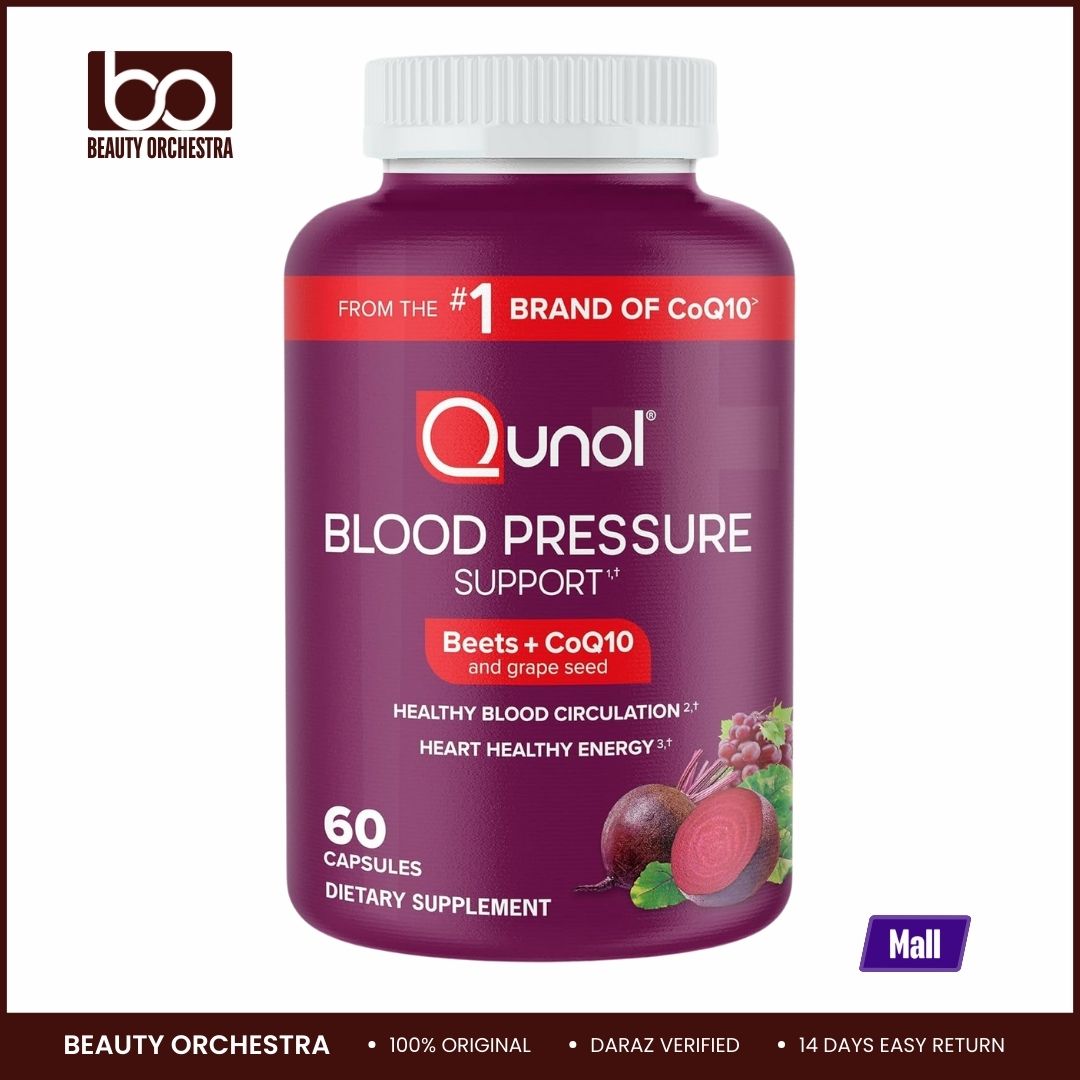 Picture of Qunol Blood Pressure Support Beets + CoQ10 + Grape Seed Extract Beet Root Capsules That Supports Healthy Blood Circulation & Heart Healthy Energy 60 Count