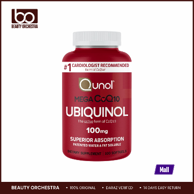 Picture of Qunol Mega Ubiquinol 100mg CoQ10, Superior Absorption Water and Fat Soluble 100 Count Softgels