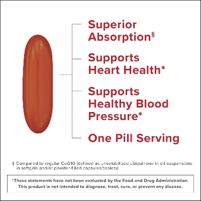 Picture of Qunol Mega Ubiquinol 100mg CoQ10, Superior Absorption Water and Fat Soluble 100 Count Softgels