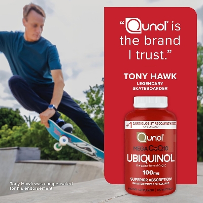 Picture of Qunol Mega Ubiquinol 100mg CoQ10, Superior Absorption Water and Fat Soluble 100 Count Softgels